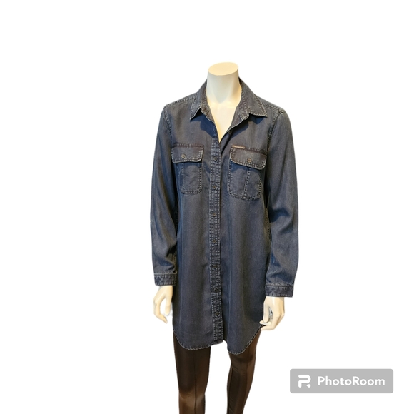 Dark chambray shirt dress, tunic - Picture 3 of 5